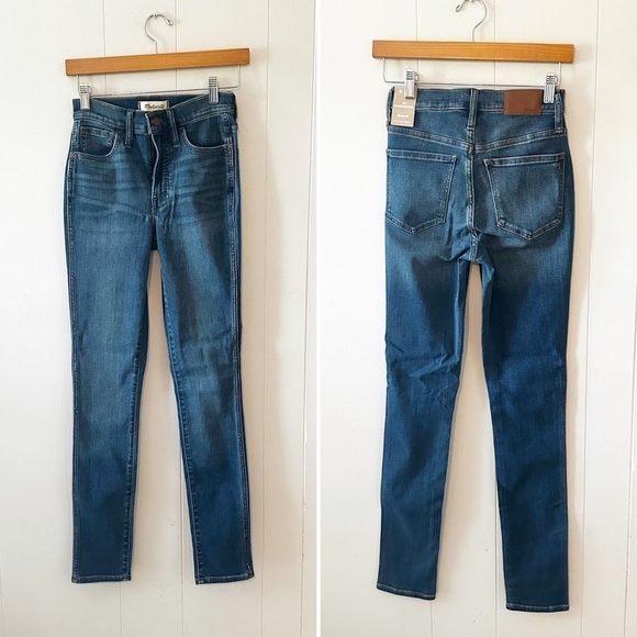 Madewell New 10" High-Rise Roadtripper Supersoft Jeans in Playford Wash 23 tall - Picture 4 of 8